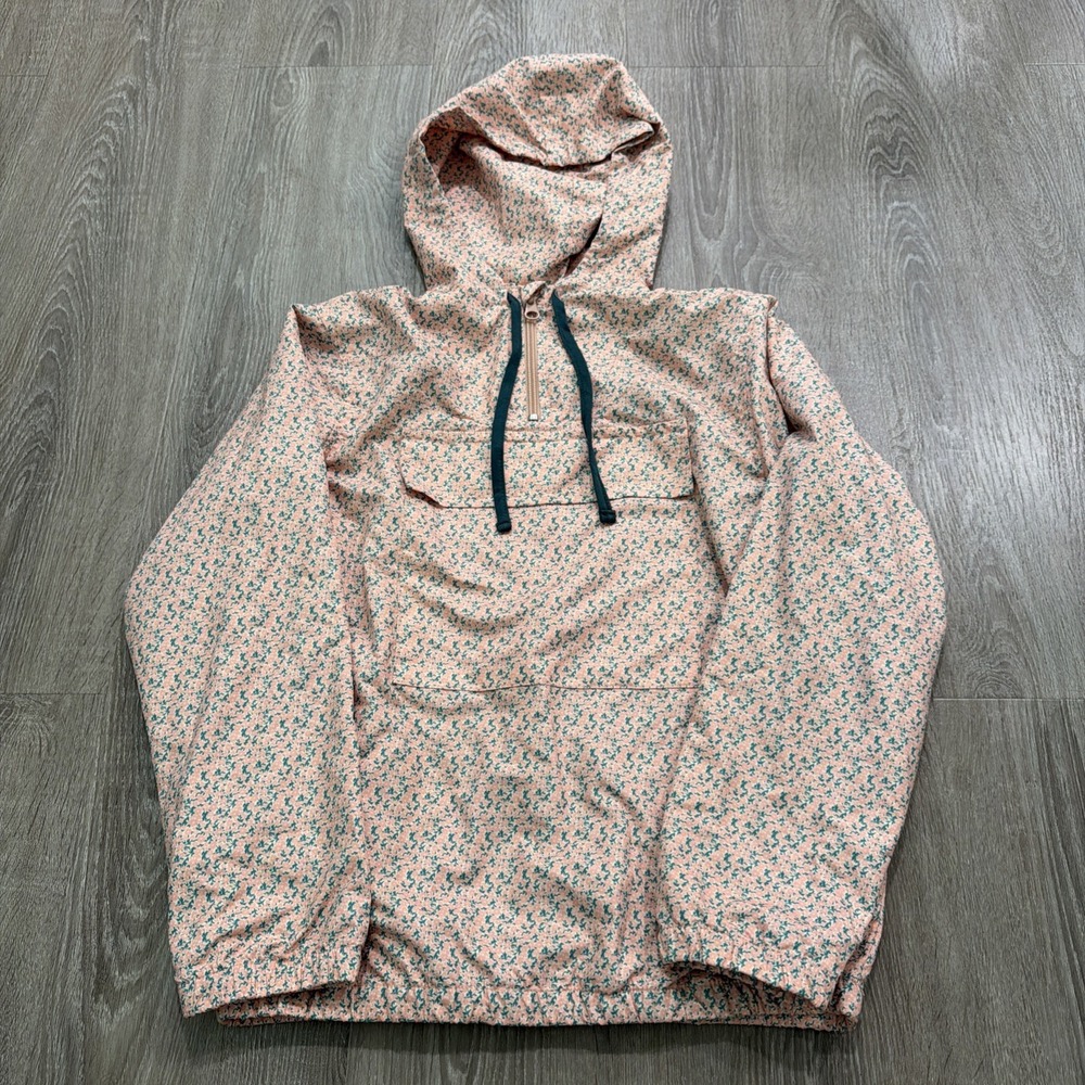 Fin & Vince Floral Pull Over Jacket Kids Size 8-9y Hooded With Pocket